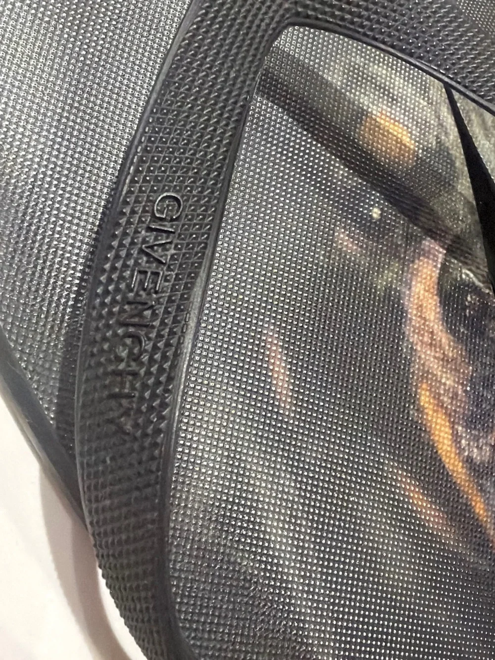 Givenchy Black Star-Textured Flip Flops